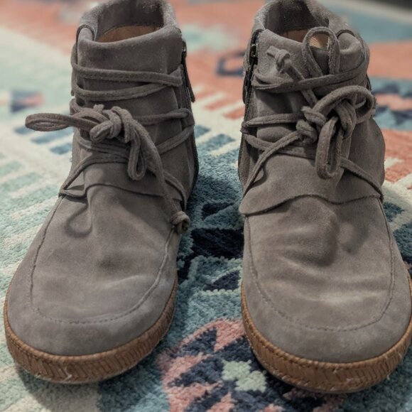 Ugg Womens 1019129 sz 7 Brown Suede Zip Up Ankle Boots #14 - Picture 7 of 9